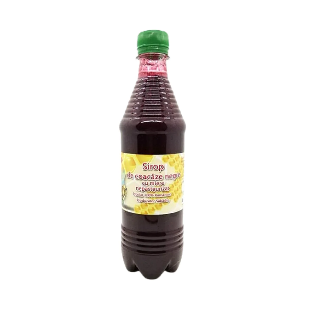 Sirop de coacaze negre cu miere, NEPASTEURIZAT, fara conservanti -500ml