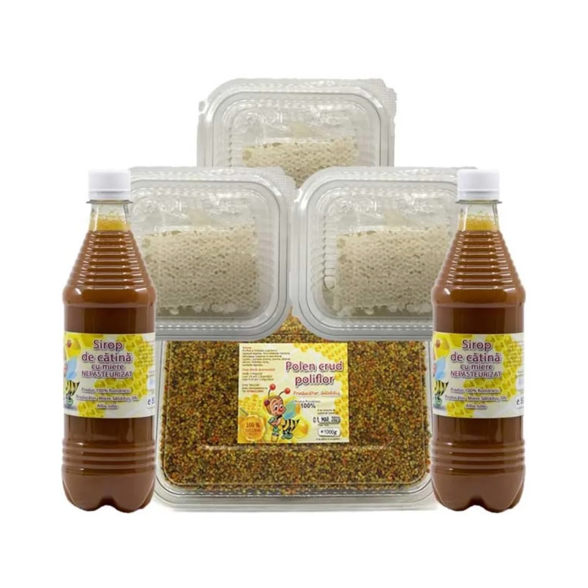 Pachet faguri, polen si catina 3 Miere Săbăduș Pachet faguri, polen si catina